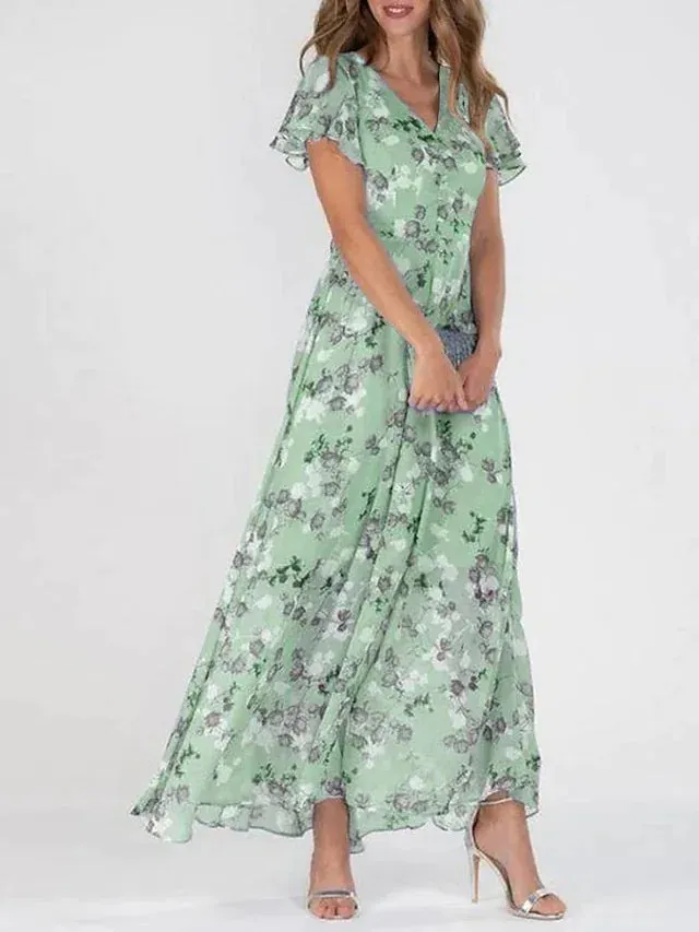 Ellis Glamorous Tummy-Covering Maxi Dress