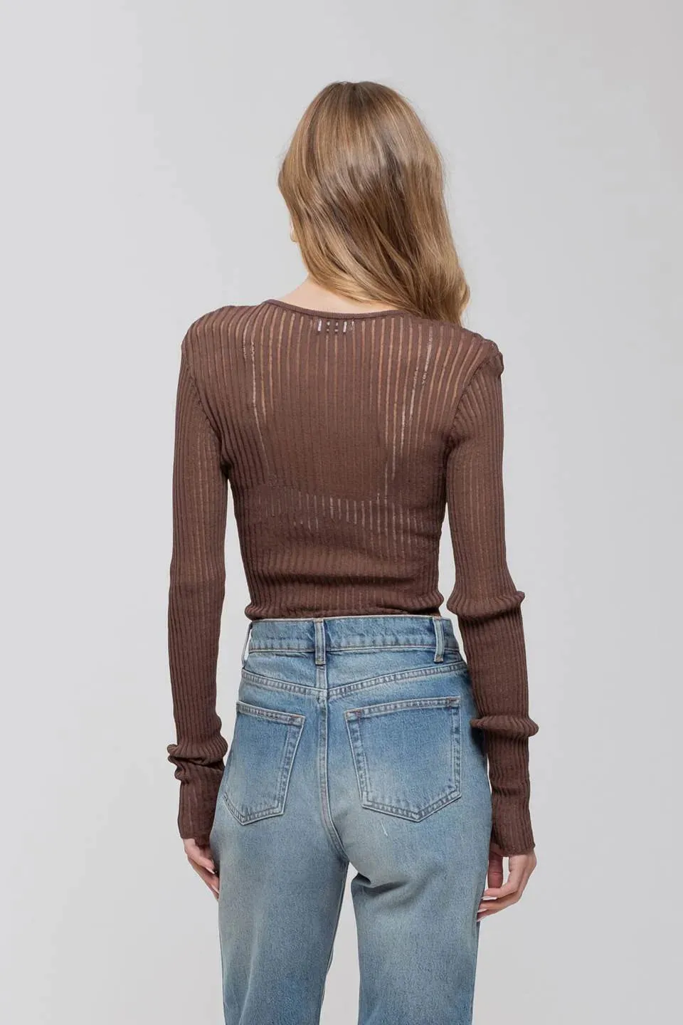 Ember Sheer Ribbed Knit Top
