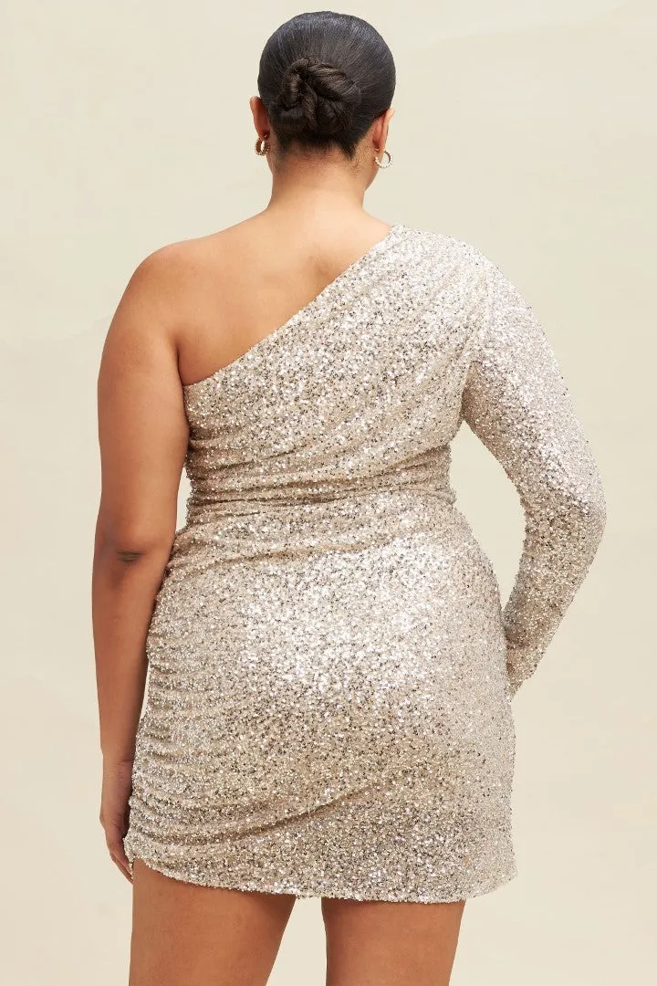 Extraordinary Sparkle Silver Sequins Dress