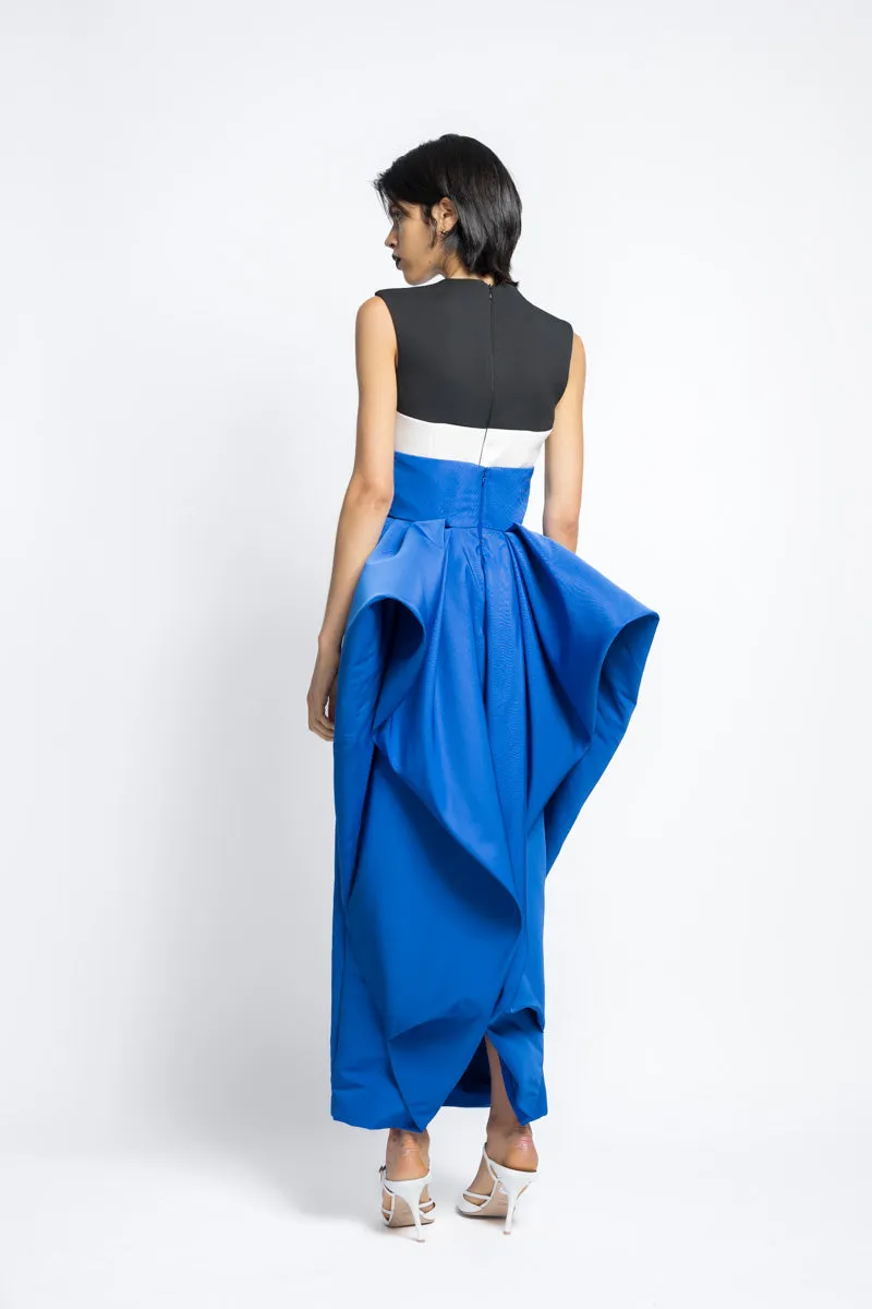 Faille Pencil Skirt With Petal Drape Back Detail