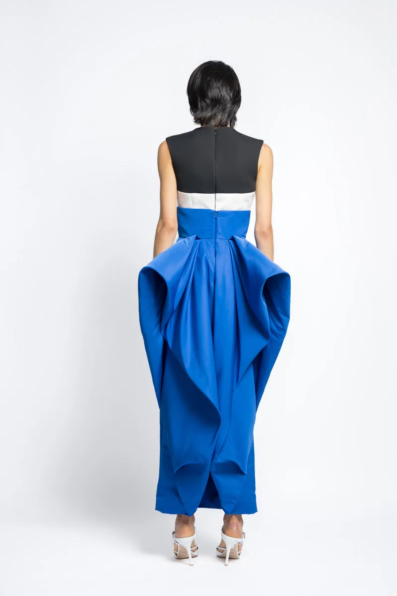 Faille Pencil Skirt With Petal Drape Back Detail