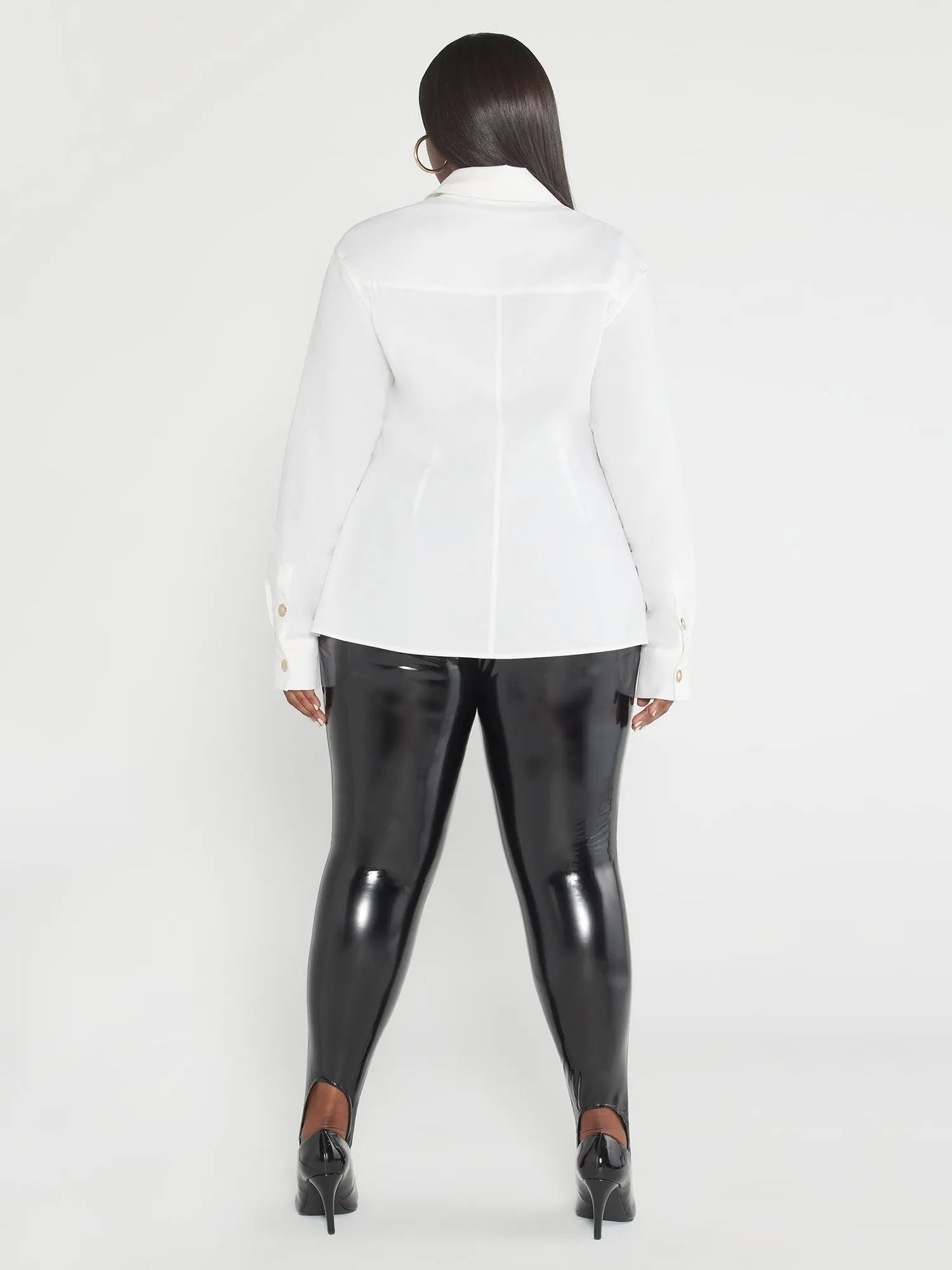 Fashion To Figure - Amelie Asymmetrical Hem Button-Down Shirt