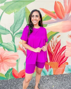Faye Biker Shorts - Magenta (S)