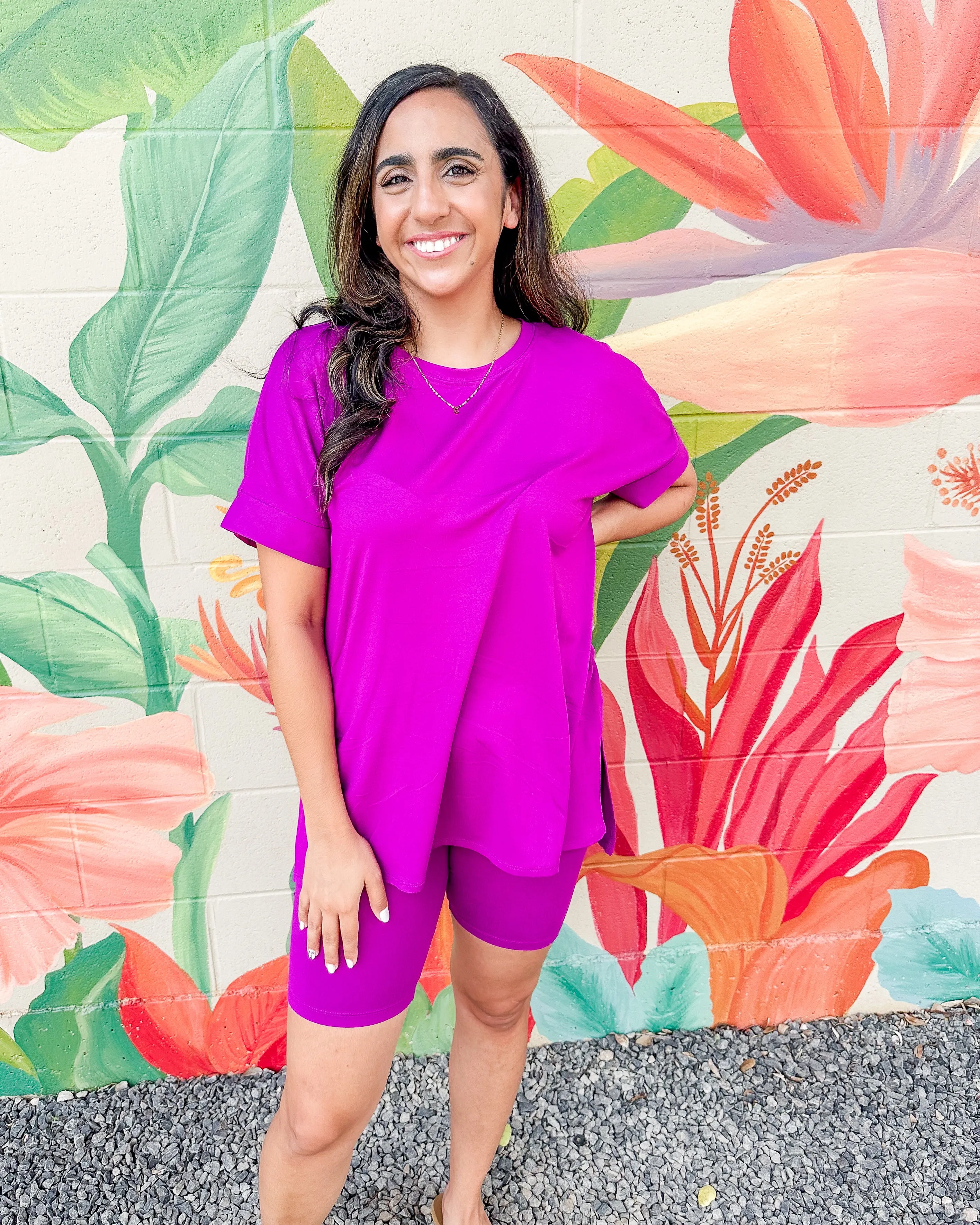 Faye Biker Shorts - Magenta (S)