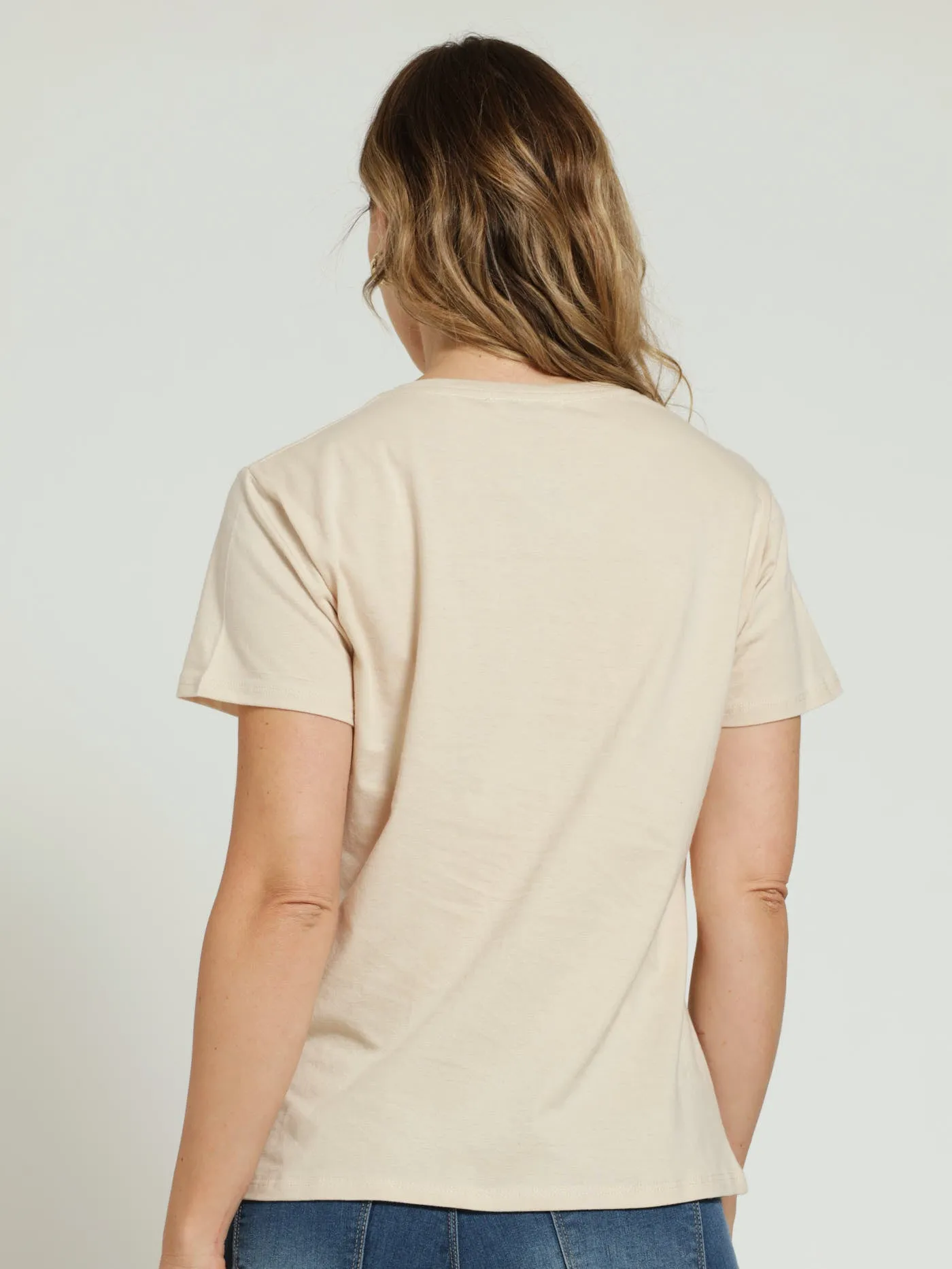 Feminine Words Tee - Fawn