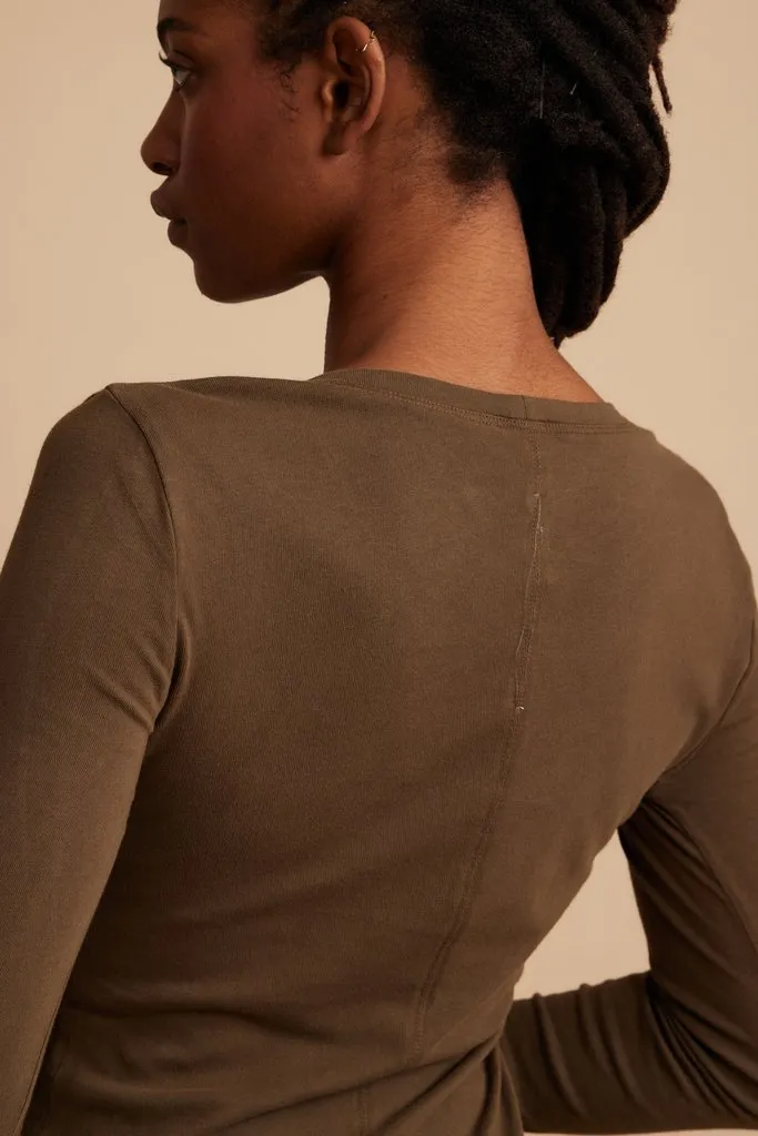 Fitted Long Sleeve Dress, Forest