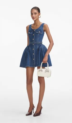 Flared Denim Mini Dress