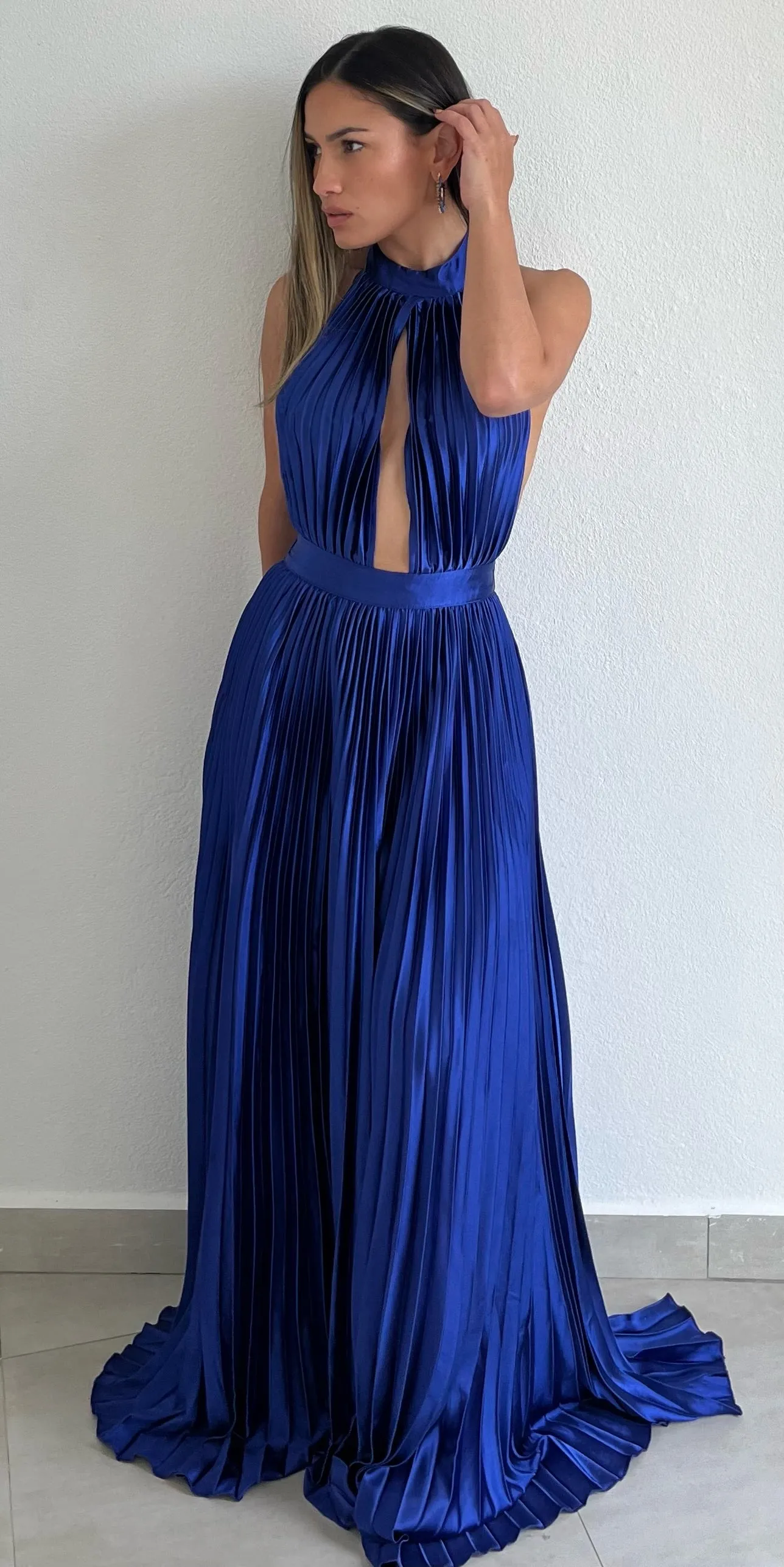 Flawless Expression Royal Pleated Long Dress