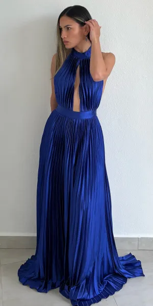 Flawless Expression Royal Pleated Long Dress
