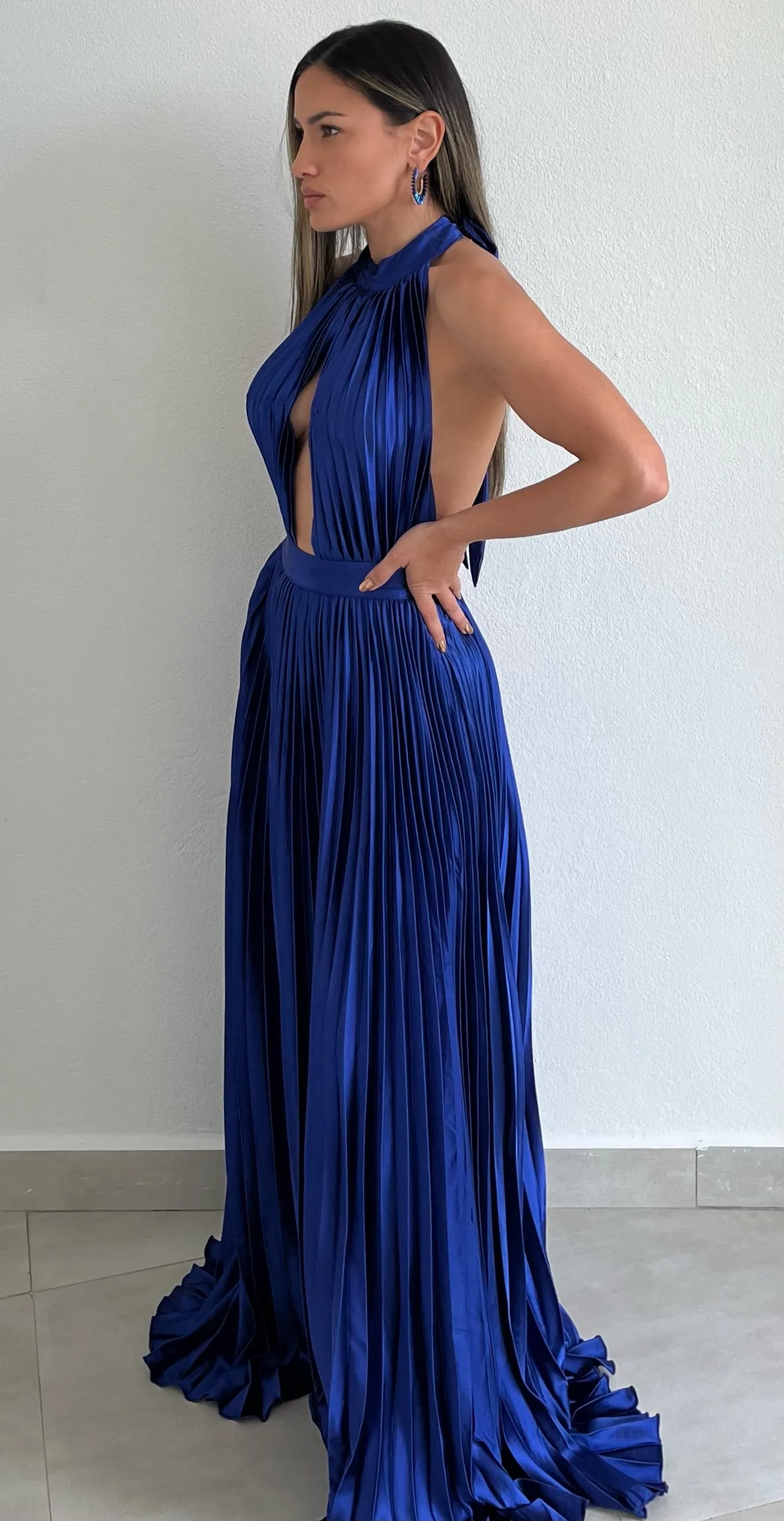 Flawless Expression Royal Pleated Long Dress