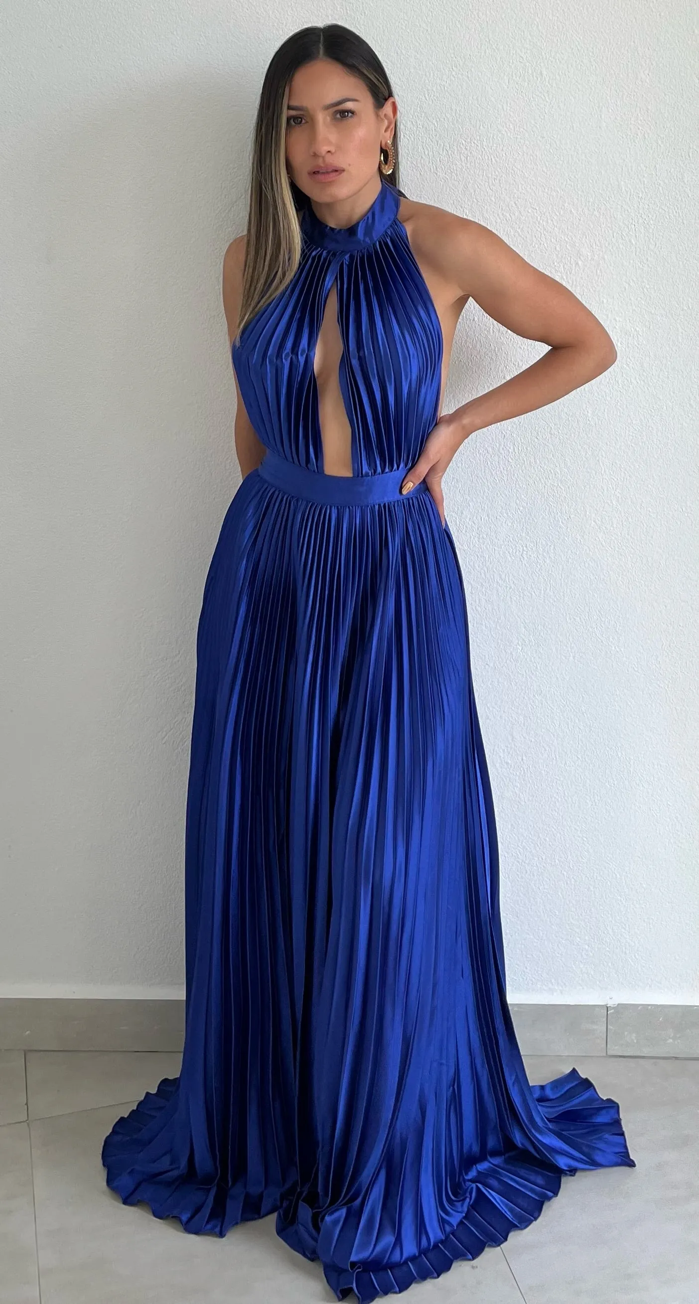 Flawless Expression Royal Pleated Long Dress