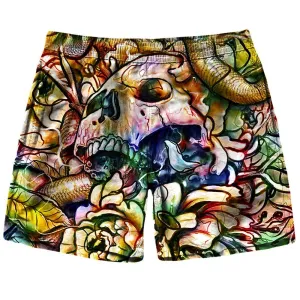 Floral Skull Shorts