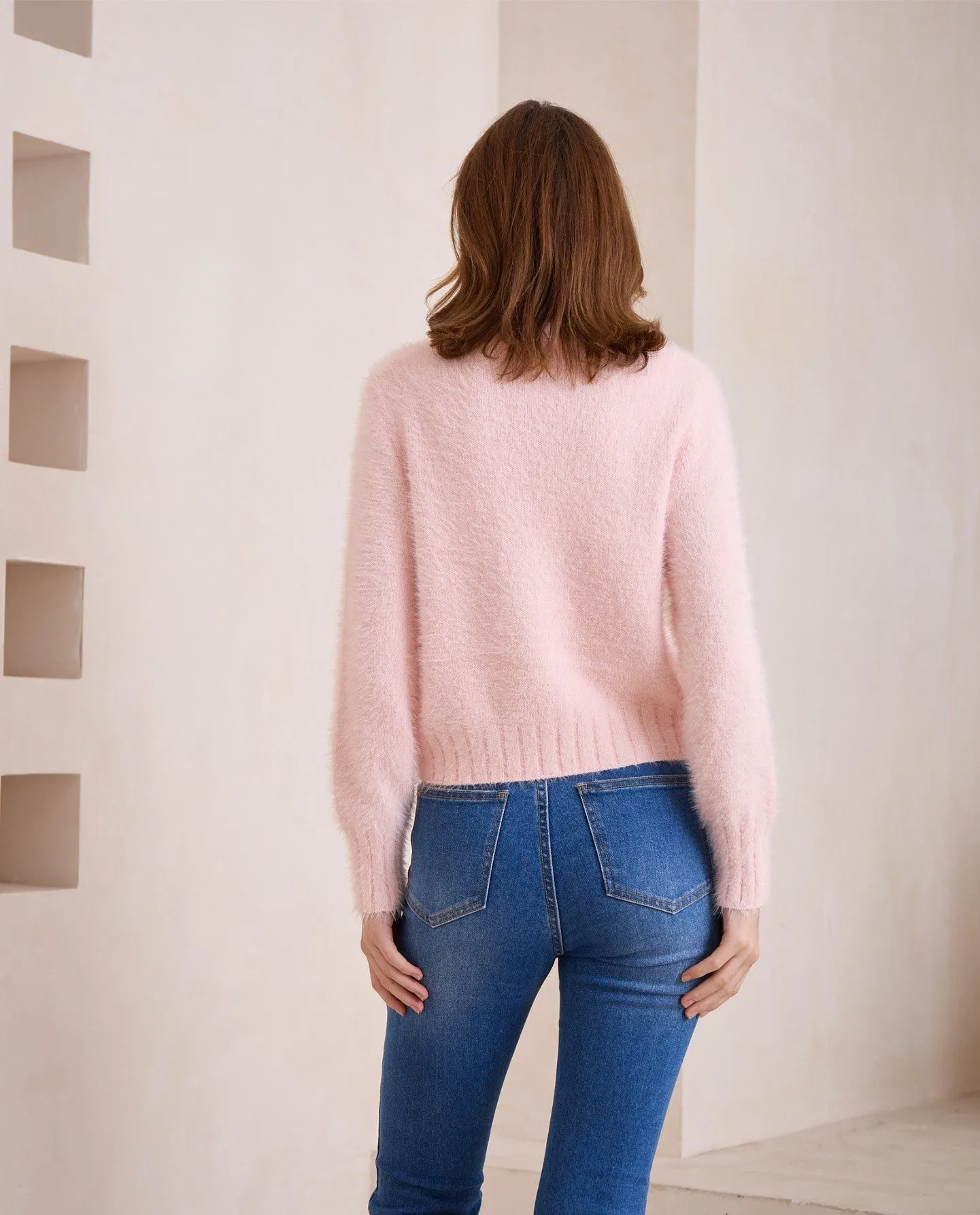 Fluffy Sweater - Baby Pink
