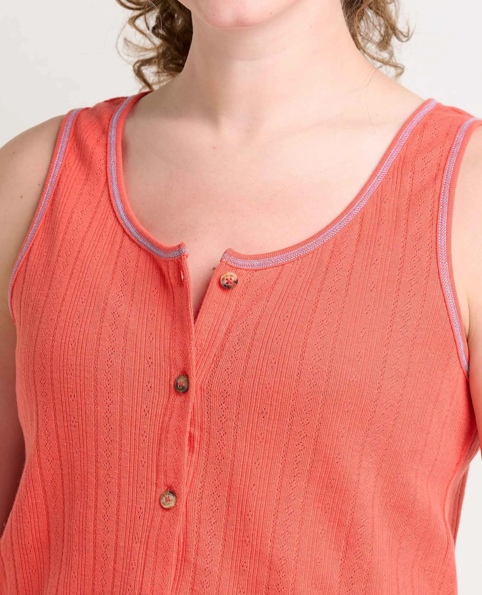 Foothill Pointelle Button Tank - T1112503