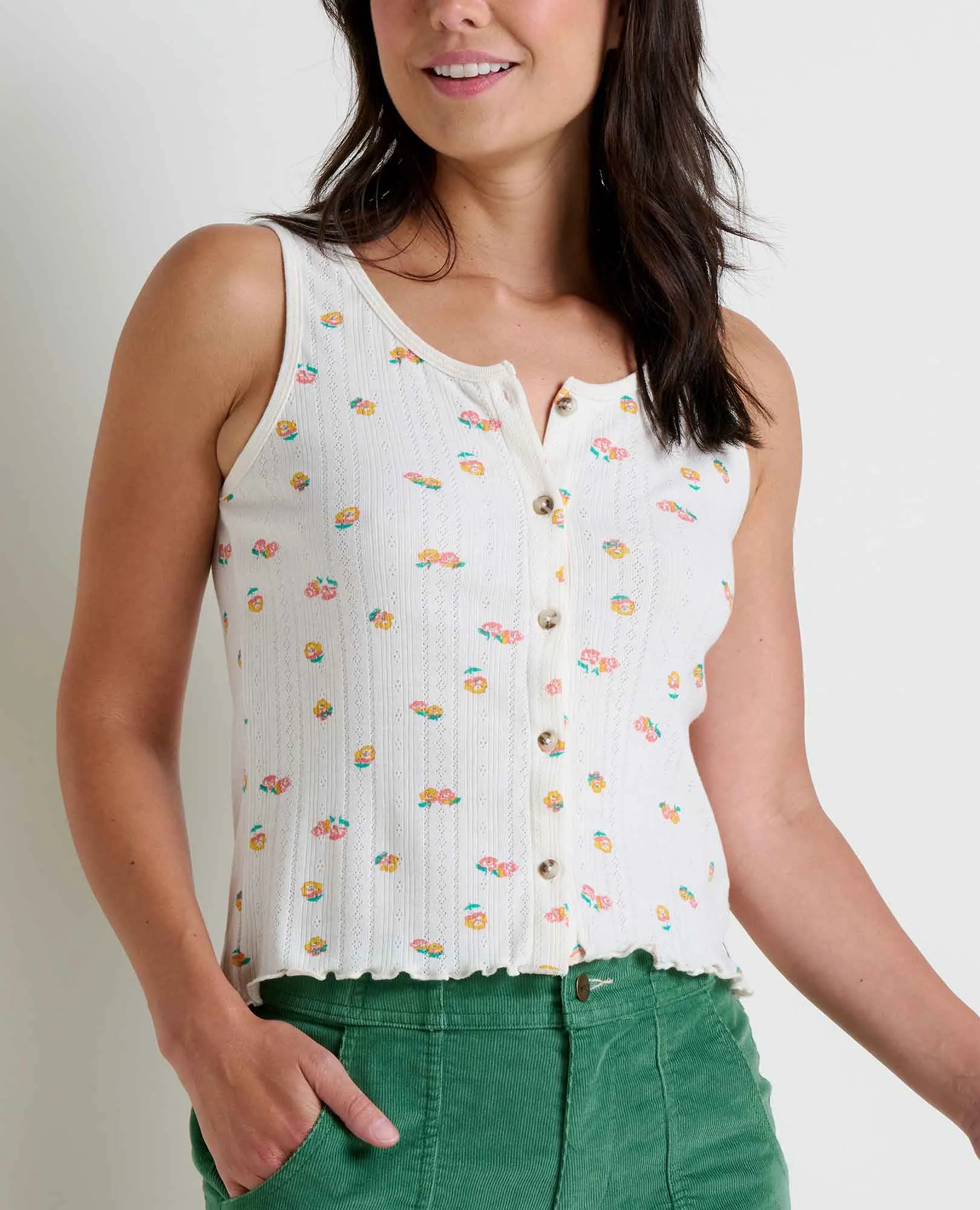 Foothill Pointelle Button Tank - T1112503
