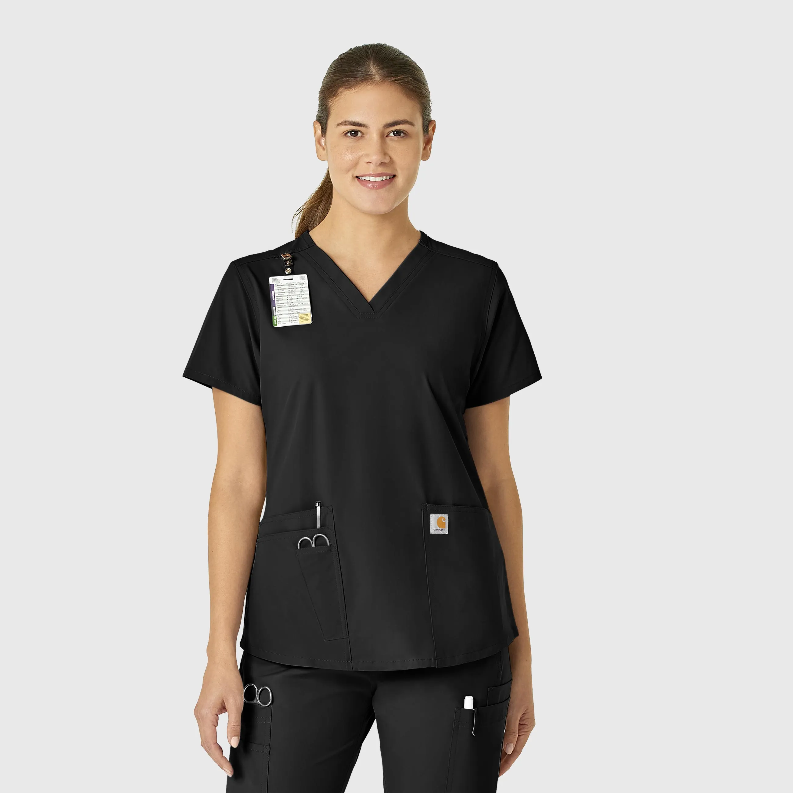 Force Essentials C12113 V-Neck Scrub Top Black