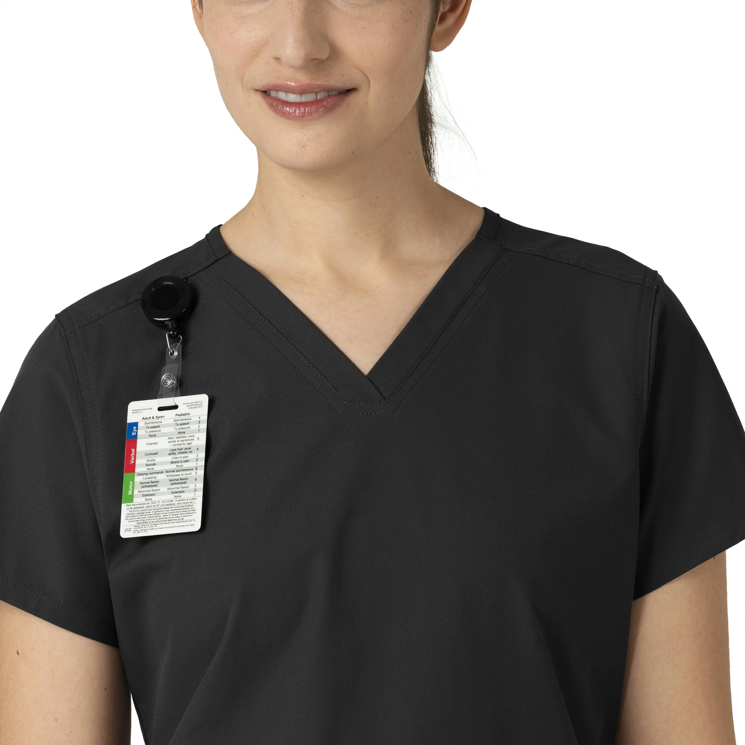 Force Essentials C12113 V-Neck Scrub Top Black