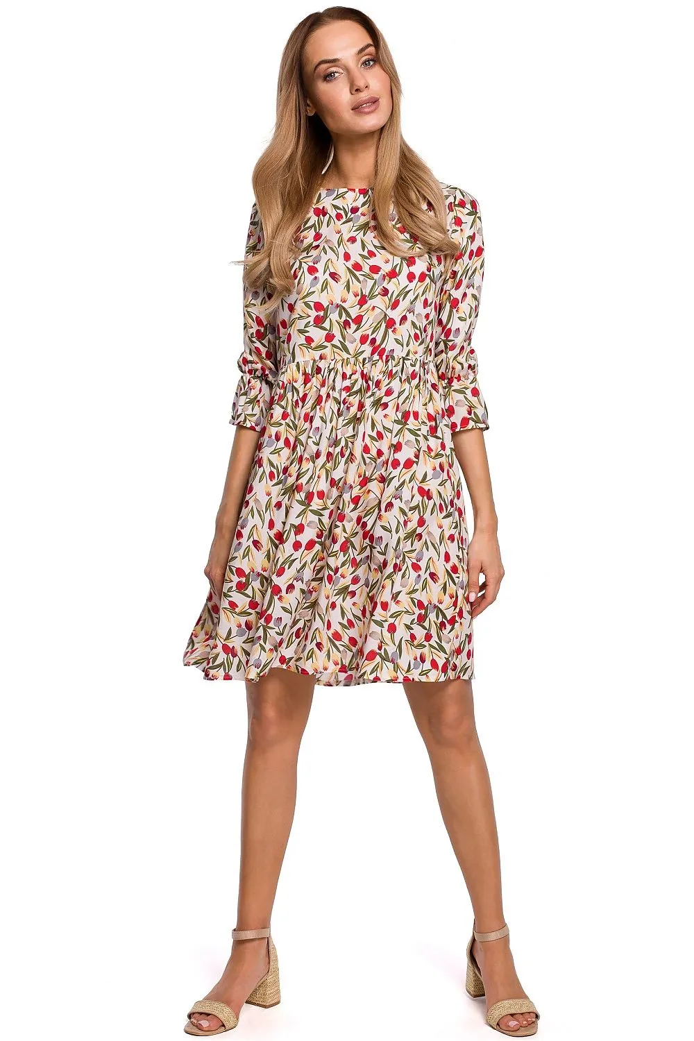 Frilled Sleeve Fitted Dress