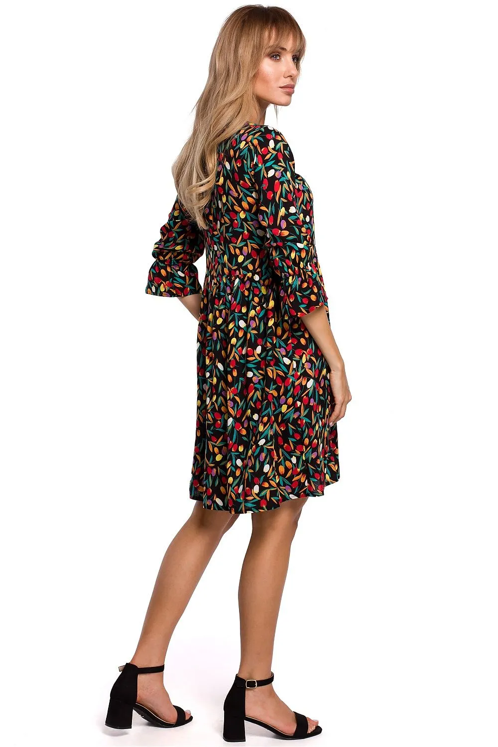 Frilled Sleeve Fitted Dress
