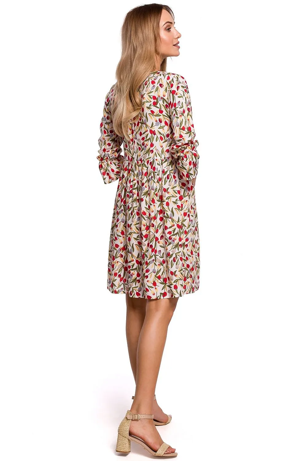 Frilled Sleeve Fitted Dress