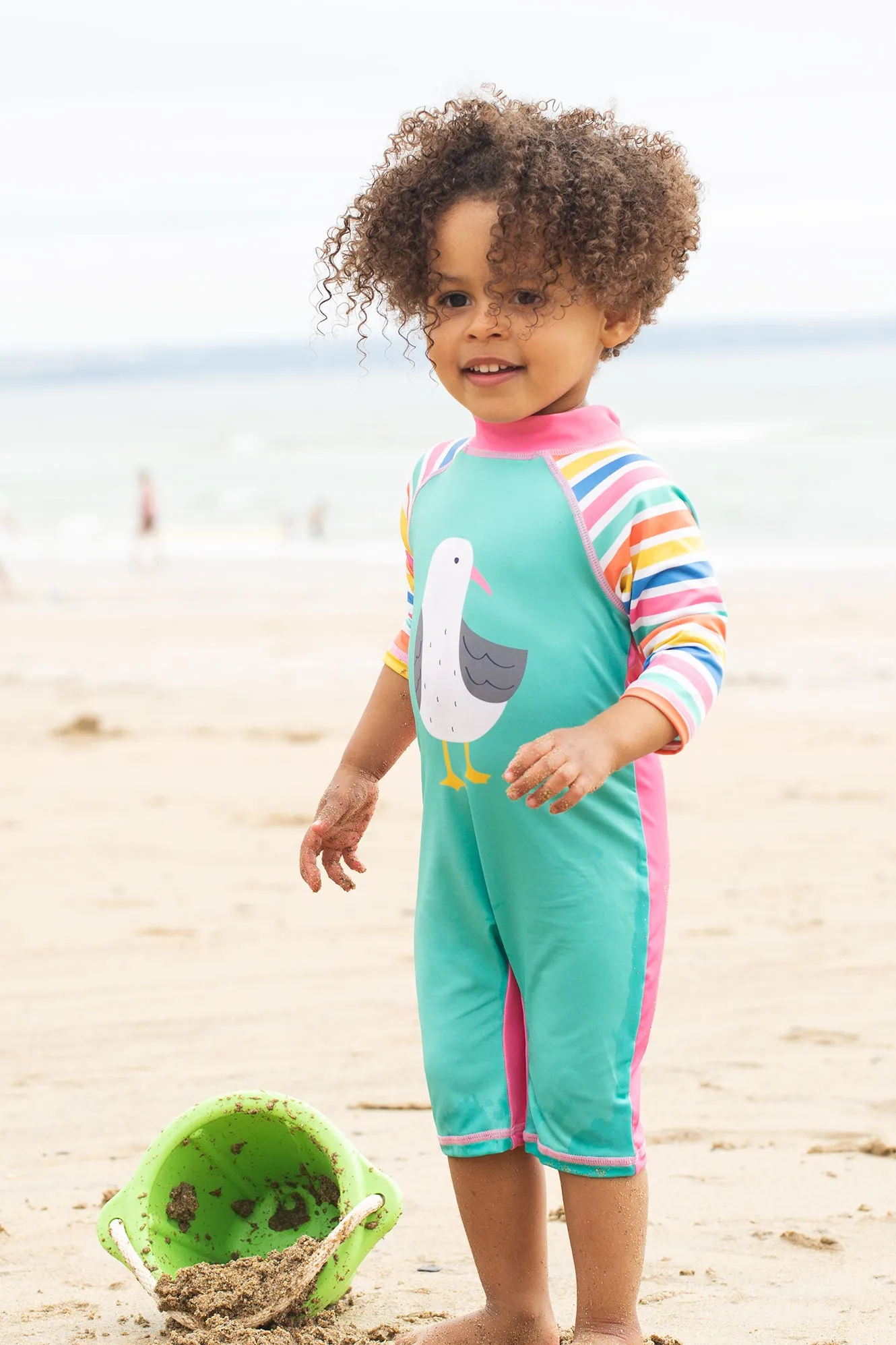 Frugi Sun Safe Suit Aqua Seagull