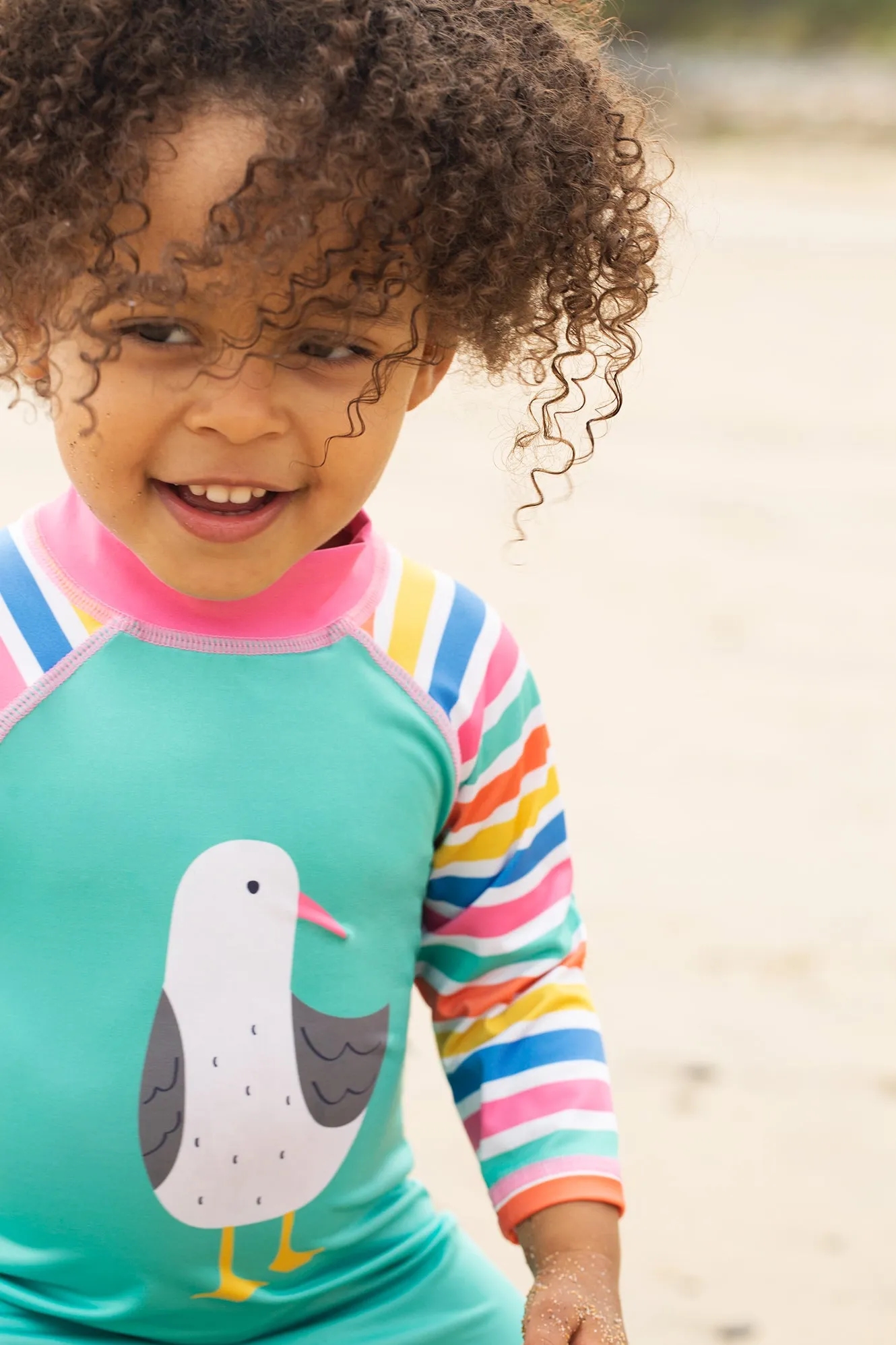 Frugi Sun Safe Suit Aqua Seagull
