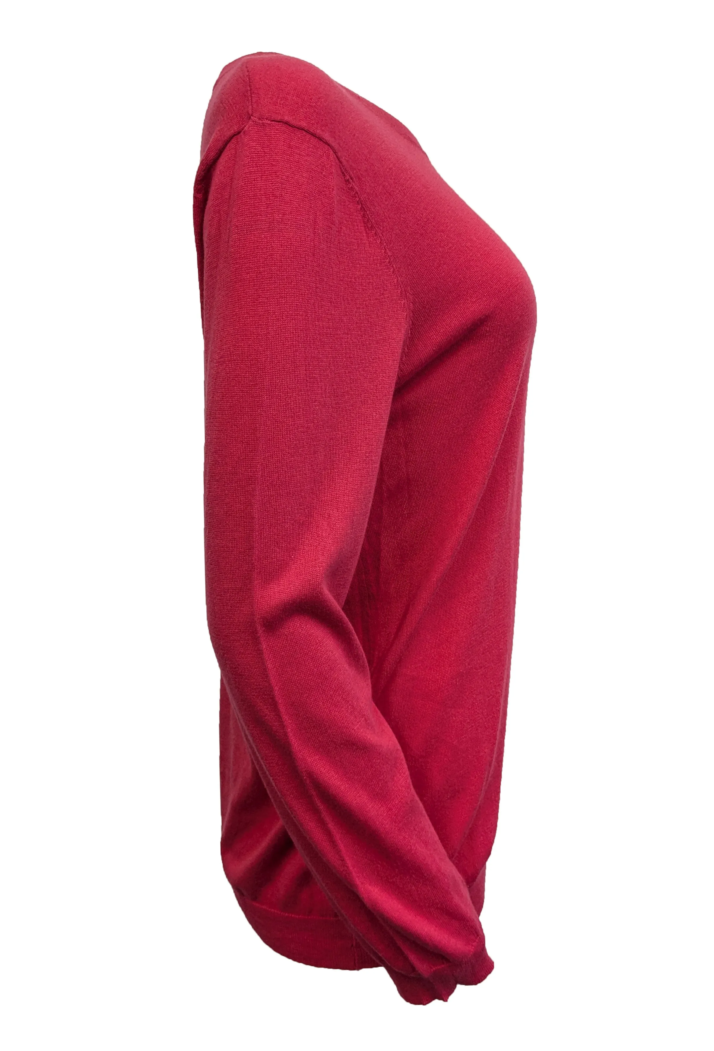 GANT RUGGER Women's Raspberry Cotton Silk Blend Crue Sweater 488813 Size L