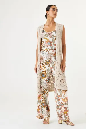 Garcia Sleeveless Cardigan - Almond