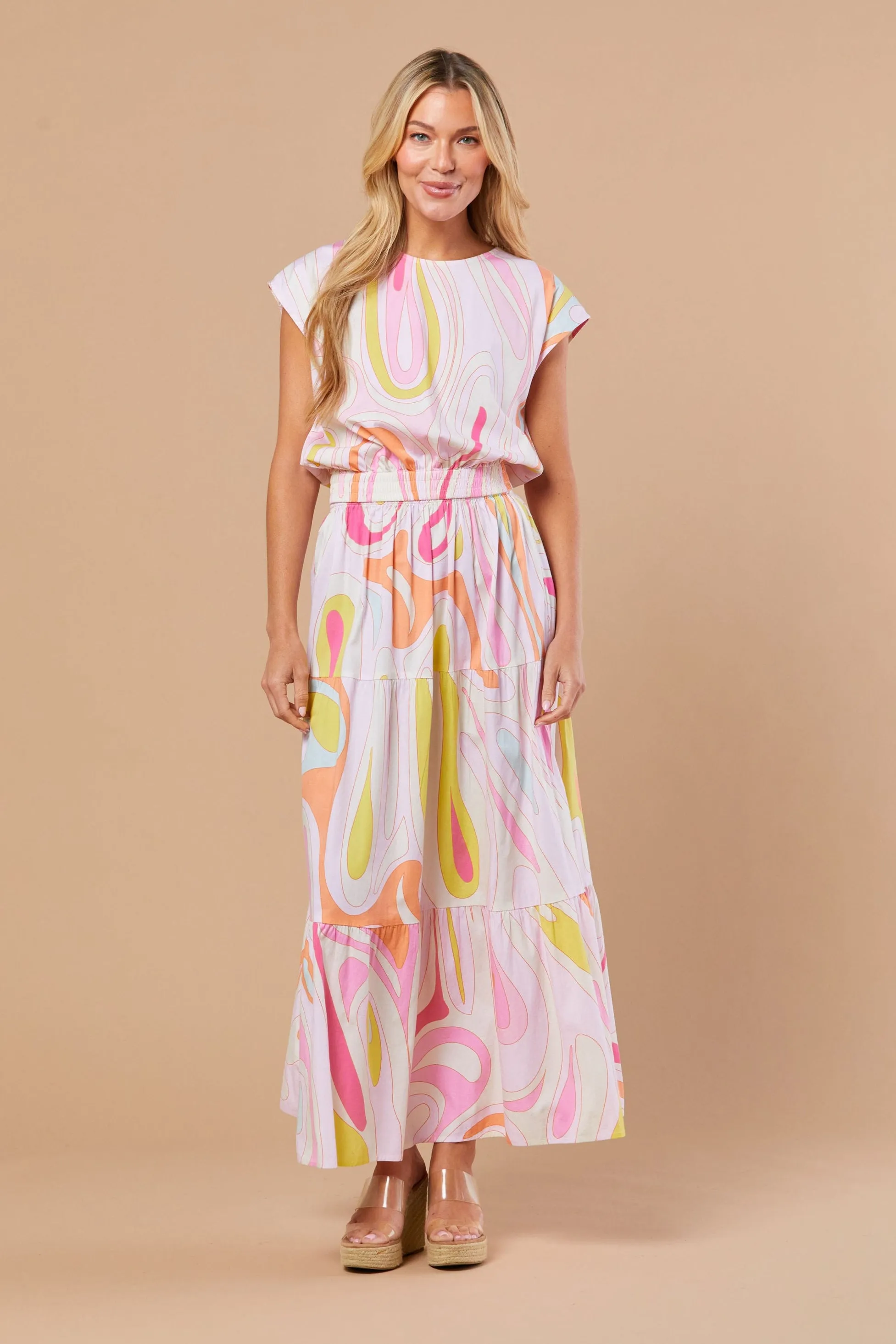 Gardenia Skirt in Peony Wave