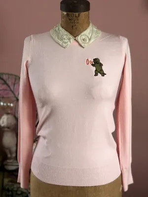GARRR...! MONSTERS FITTED SWEATER *BABY PINK