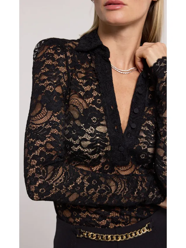 Generation Love Dominique Lace Top in Black