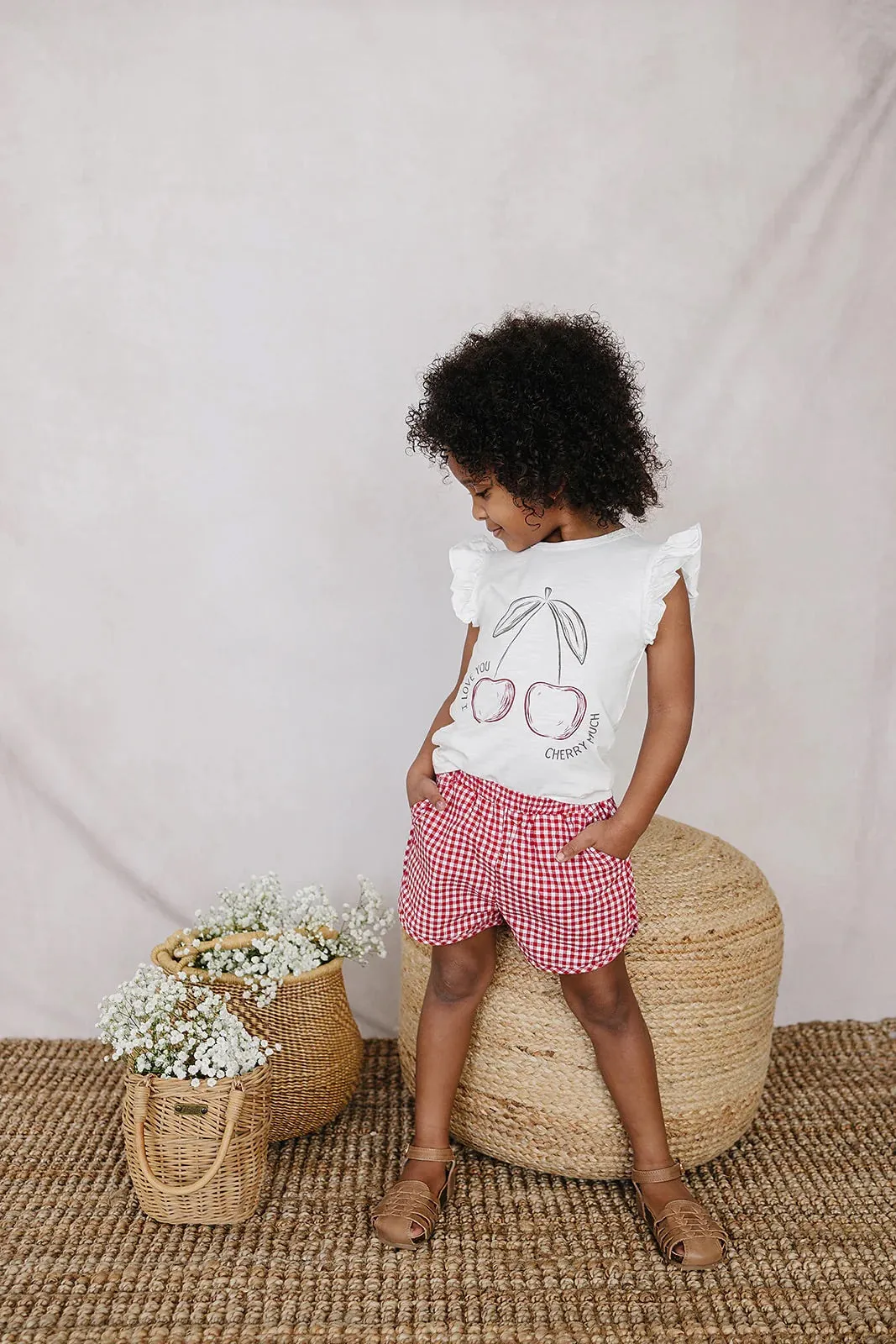 Gingham Shorts I Red