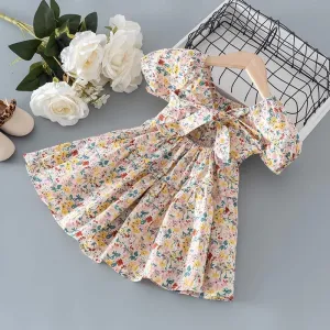GIRL FLORAL SLEEVE DRESS