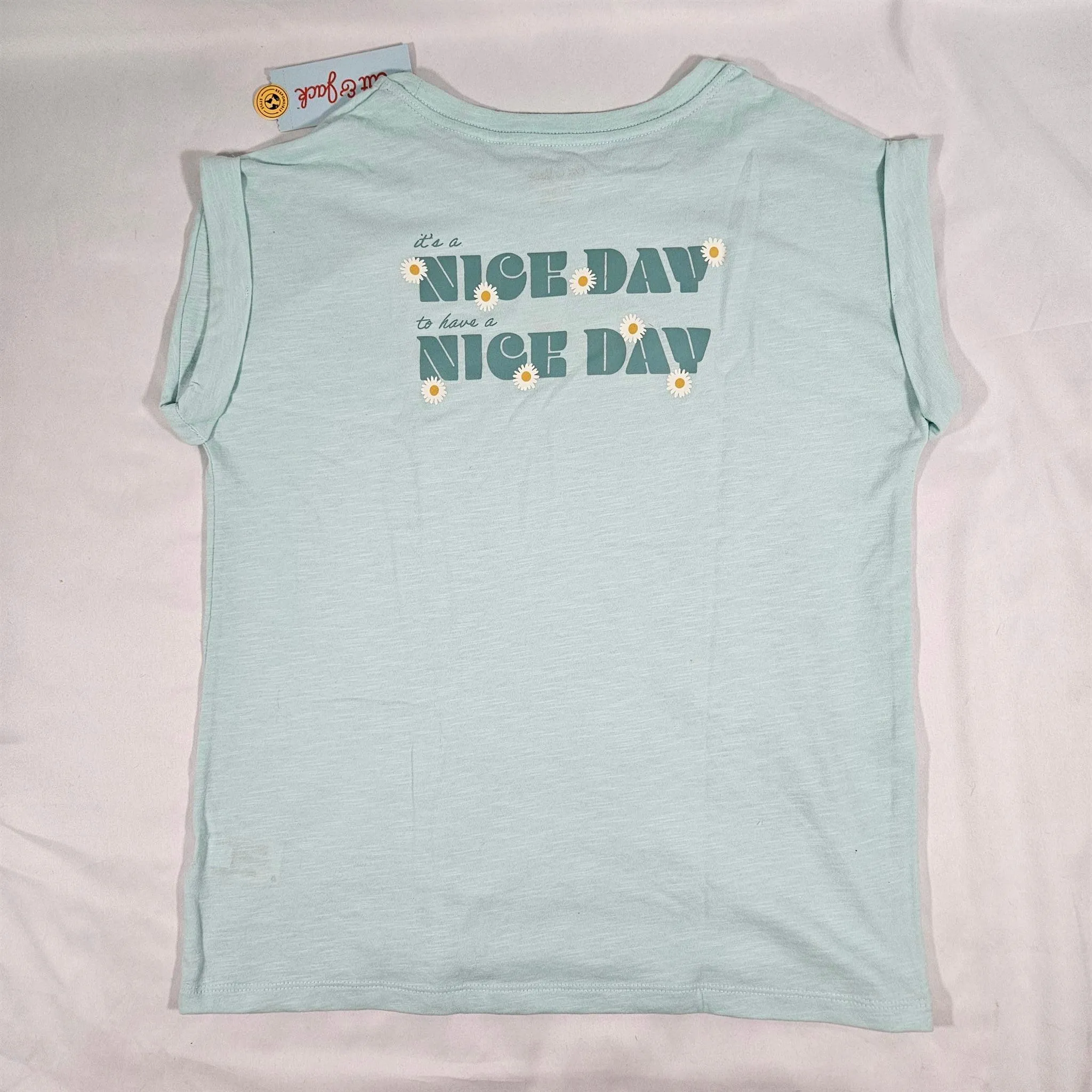 Girls' Cat & Jack XL Mint Short Sleeve Crop Graphic T-Shirt