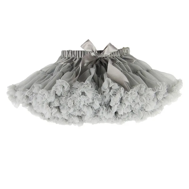 Girls Fluffy 2-18 Years Chiffon Pettiskirt Solid Colors tutu skirts girl Dance Skirt Christmas Tulle Petticoat