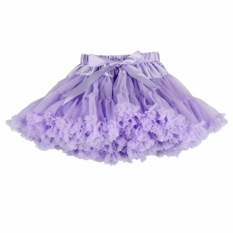 Girls Fluffy 2-18 Years Chiffon Pettiskirt Solid Colors tutu skirts girl Dance Skirt Christmas Tulle Petticoat