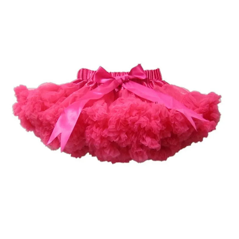 Girls Fluffy 2-18 Years Chiffon Pettiskirt Solid Colors tutu skirts girl Dance Skirt Christmas Tulle Petticoat