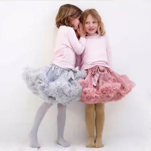 Girls Fluffy 2-18 Years Chiffon Pettiskirt Solid Colors tutu skirts girl Dance Skirt Christmas Tulle Petticoat