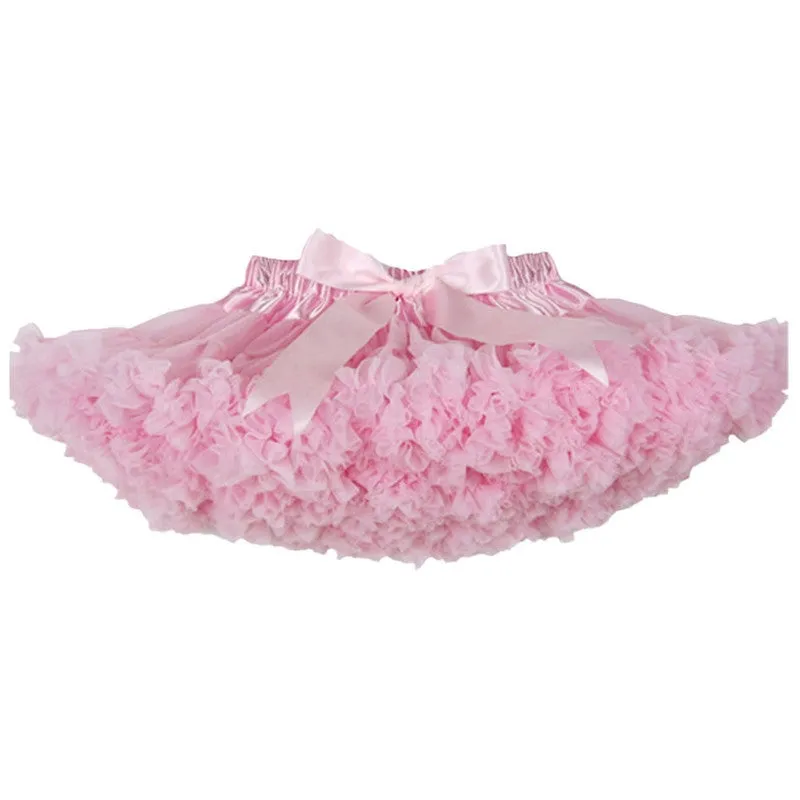 Girls Fluffy 2-18 Years Chiffon Pettiskirt Solid Colors tutu skirts girl Dance Skirt Christmas Tulle Petticoat