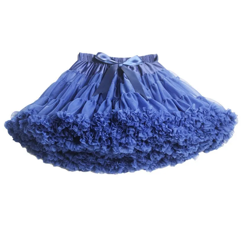 Girls Fluffy 2-18 Years Chiffon Pettiskirt Solid Colors tutu skirts girl Dance Skirt Christmas Tulle Petticoat