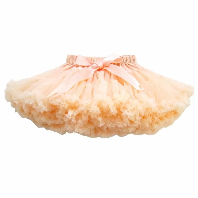 Girls Fluffy 2-18 Years Chiffon Pettiskirt Solid Colors tutu skirts girl Dance Skirt Christmas Tulle Petticoat