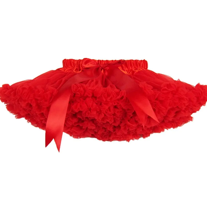 Girls Fluffy 2-18 Years Chiffon Pettiskirt Solid Colors tutu skirts girl Dance Skirt Christmas Tulle Petticoat