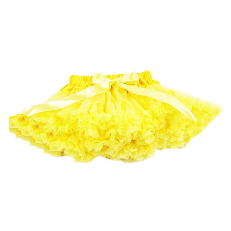 Girls Fluffy 2-18 Years Chiffon Pettiskirt Solid Colors tutu skirts girl Dance Skirt Christmas Tulle Petticoat