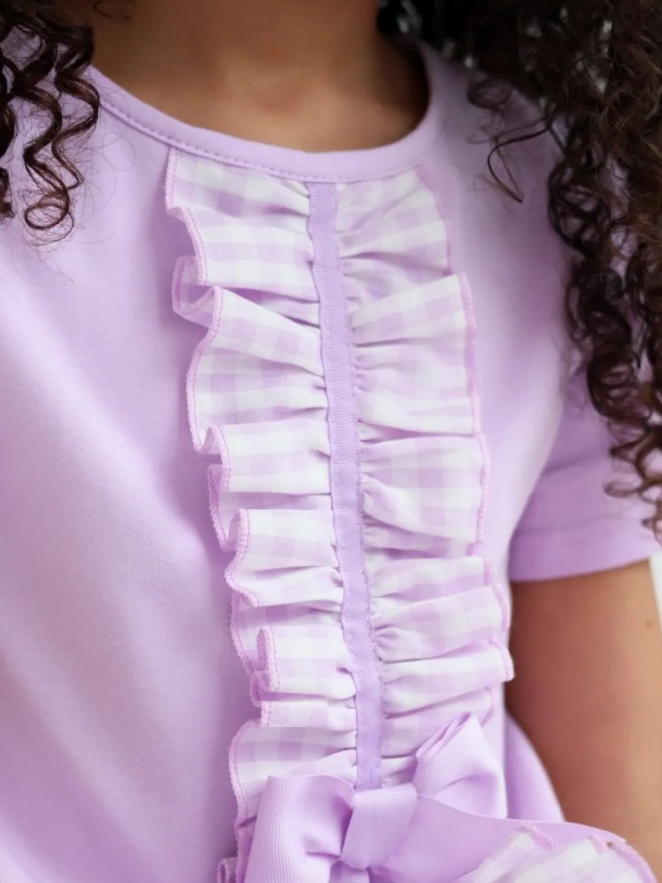 Girls 'Larosa' 3-Piece Frilly Outfit Set With Leggings & Shorts - Lilac