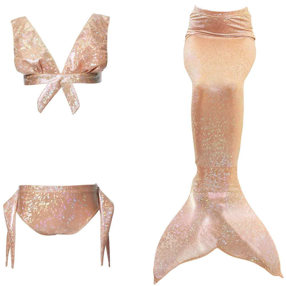 Girls Princess Bikini Swimsuit 3 with Shell-shaped Top