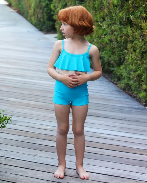 Girls UPF 50  Swim Boy Shorts  | Deep Purple