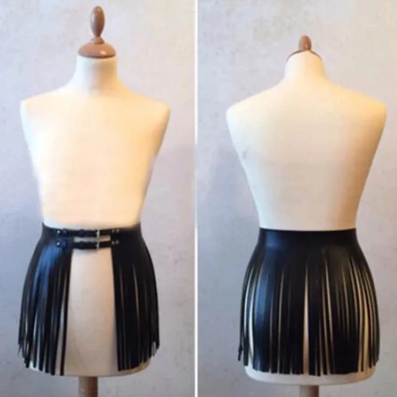 Gothic High Waist Faux Leather Long Skirt - Punk & Bohemian Vibes