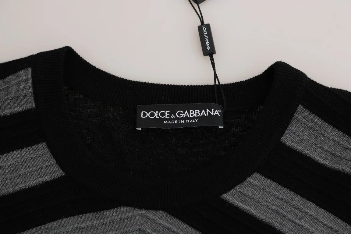 Gray Black Wool Pullover Sweater