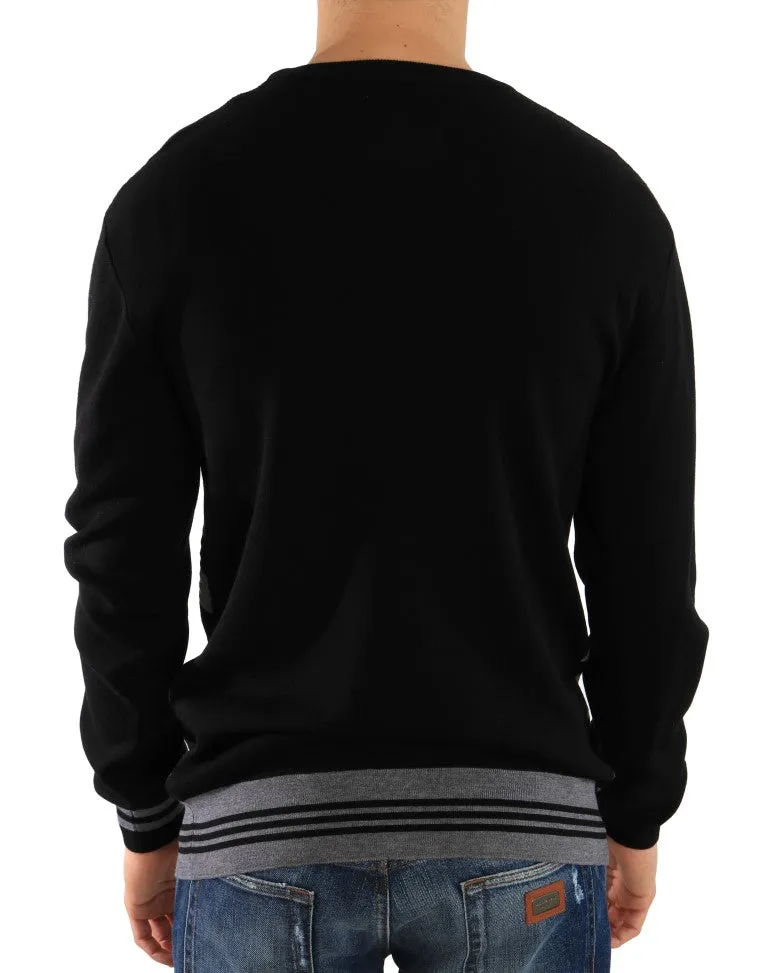 Gray Black Wool Pullover Sweater