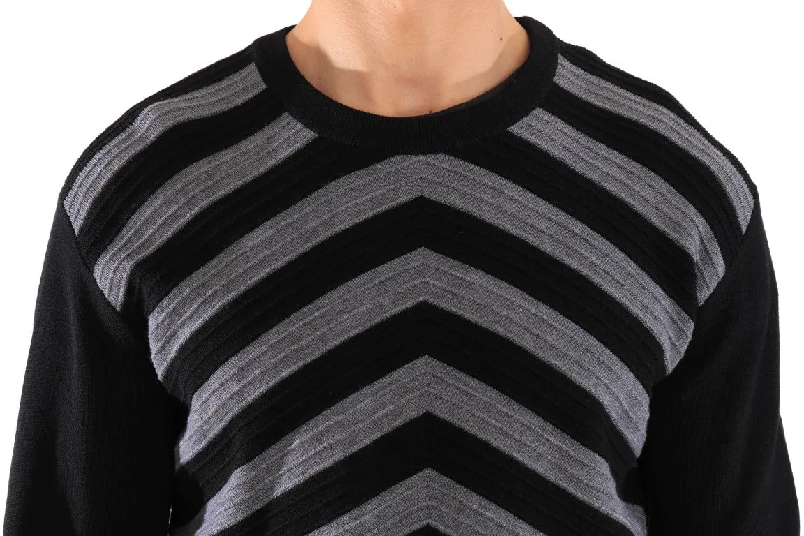 Gray Black Wool Pullover Sweater